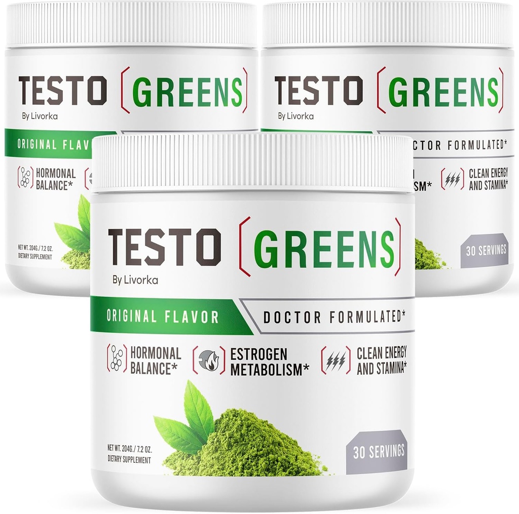 (3 Pack) Testo Green Powder - Testo Green, TestoGreens Powder, TestoGreens, TestoGreens Advanced Formel, Testo Green All Natural Formel, TestoGreens Powder Anmeldelser, 90 Servering til 3 måneder
