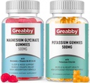 Kalium Gummies & Magnesium Gummies, Kalium Chloride 500mg, Magnesium Glycinate 500mg, Mineral Supplements for Family