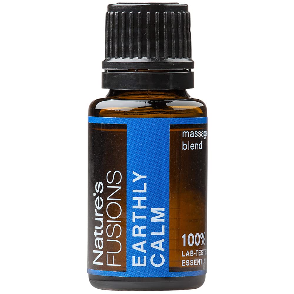 Naturens Fusions Earthly Calm, 100% Ren og Natural Essential Oil Blend til Aromaterapi og topisk brug, .5 Fl Oz (pakke med 1) (15 ml)