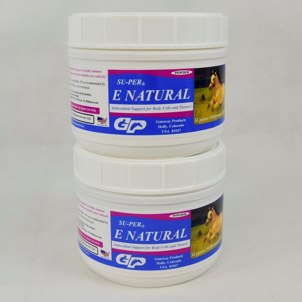 SU- PER E Natural Horse Vitamin E Supplement - Koncentreret Vitamin E supplement til Performance Heste - 1 Pund, (2 Pack)