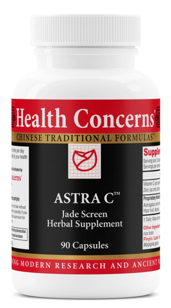 Sundhedsmæssige bekymringer Astra C - Immunstøtte, Cold Prevention & Antioxidant Formel - C-vitamin, zink, Astragalus, Atractylodes, Rose HIPS & Acerola - Natural Chinese Herbal Supplement - 90 Kapsler
