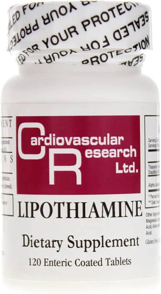 Kardiovaskulær forskning Lipothiamin B Supplement 120 tabletter - Vitamin B1 Nu med Alpha Lipoic Acid - 1 X 120 Tæl