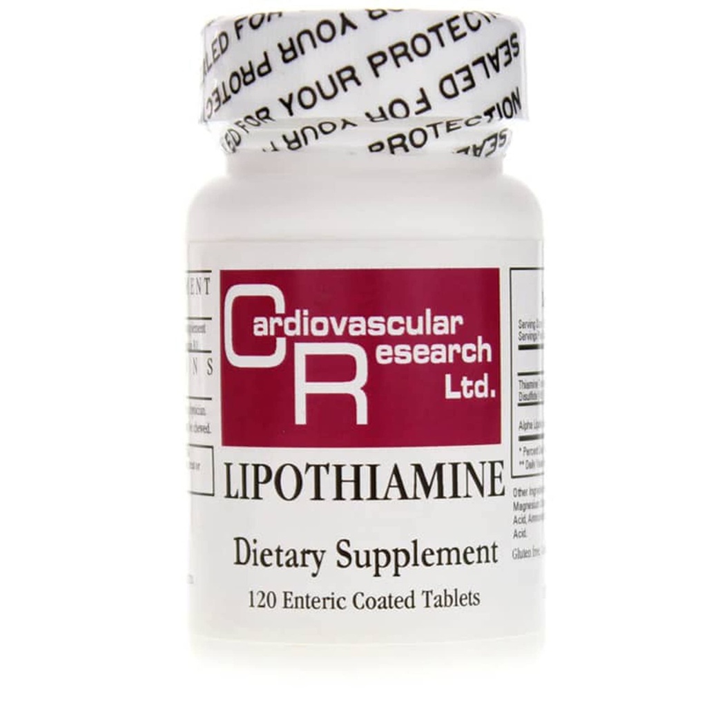 Kardiovaskulær forskning Lipothiamin B Supplement 120 tabletter - Vitamin B1 Nu med Alpha Lipoic Acid - 1 X 120 Tæl