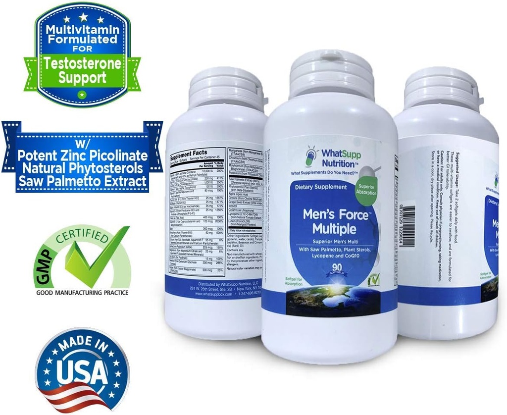 Mænds kraft Multivitamin til mænd - Superior Absorption Formulering Medic124; High Potency Multi Medical 124; Testosterone- Support Zink, Saw Palmetto, Vitamin D, og Lycopene Medical 124; Heart & Prostate Health