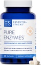Essentielle stakke Pure fordøjelsesenzymer (Gluten, Dairy & Soy Free) - 18 enzymer til fordøjelse inkl. Amylase, Lipase & Lactase - Vegetar & Non- GMO (60 kapsler)