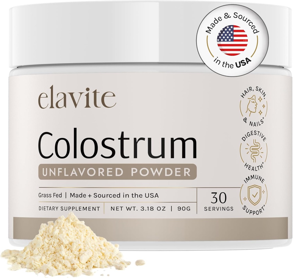 Kovine Colostrum Powder (Unflavored) Græs Fed Colostrum supplement til Gut sundhed, immunforsvar sundt hår, hud & negle - 30 Servere