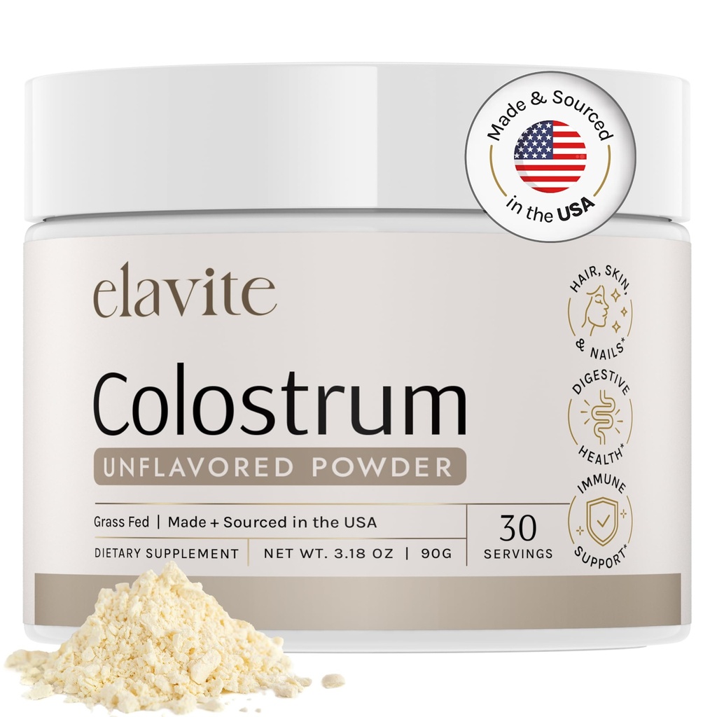 Kovine Colostrum Powder (Unflavored) Græs Fed Colostrum supplement til Gut sundhed, immunforsvar sundt hår, hud & negle - 30 Servere