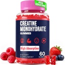 Creatine Monohydrate Gummies for Women & Men, Taurine & B6, Chewable Creatina Pre Workout Gummies for Max Strength & Muscle Growth, Energy, Endurance, Creatin for Mænds & Women - 1 flaske