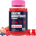 Creatine Monohydrate Gummies for Women & Men, Taurine & B6, Chewable Creatina Pre Workout Gummies for Max Strength & Muscle Growth, Energy, Endurance, Creatine for Men & Women - 1 Bottle