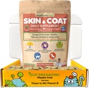 Hud og Coat supplement med Fish Oil og Omega 3 for hunde og katte - hund Itch Relief Pet supplement til Shedding, tør Itchy hud og allergier - hund allergi behandling vitaminer (90 Tabs)