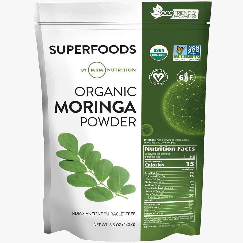 MRM Nutrition Moringa Powder • 124; superfood • 124; fordøjelsessygdomme • 124; High Fiber • 124; Antioxidant • 124; 60 Servering