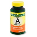 Spring Valley Vitamin A Supplement 2400 mcg- 250 Softgels Pack med 2