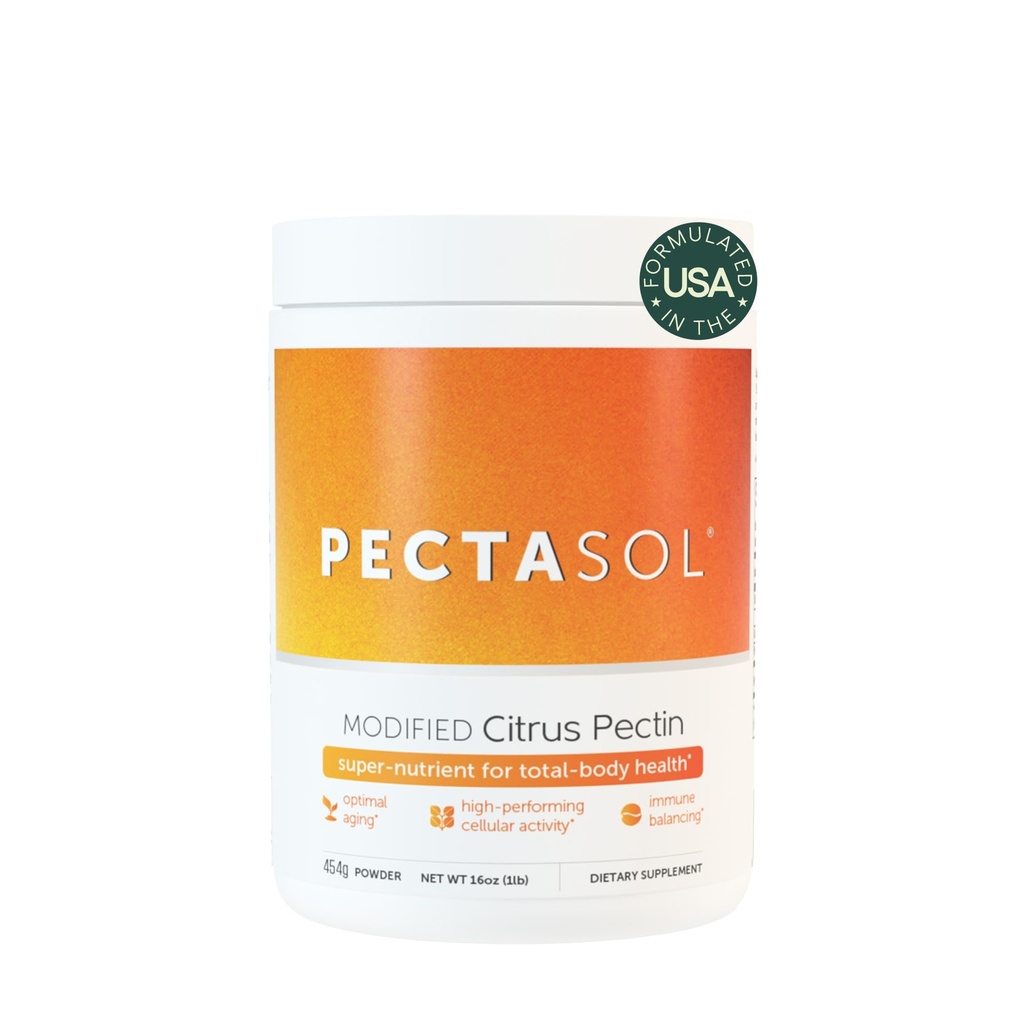 PectaSol Modified Citrus Pectin - 454g Powder - Total- Body Health Supplement til støtte for hjerte, immunsystem, inflammation respons & sund aldring + opretholde sunde Galectin-3 Niveauer