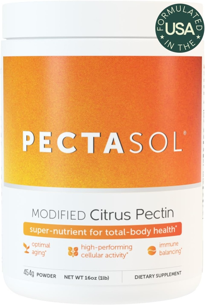 PectaSol Modified Citrus Pectin - 454g Powder - Total- Body Health Supplement til støtte for hjerte, immunsystem, inflammation respons & sund aldring + opretholde sunde Galectin-3 Niveauer