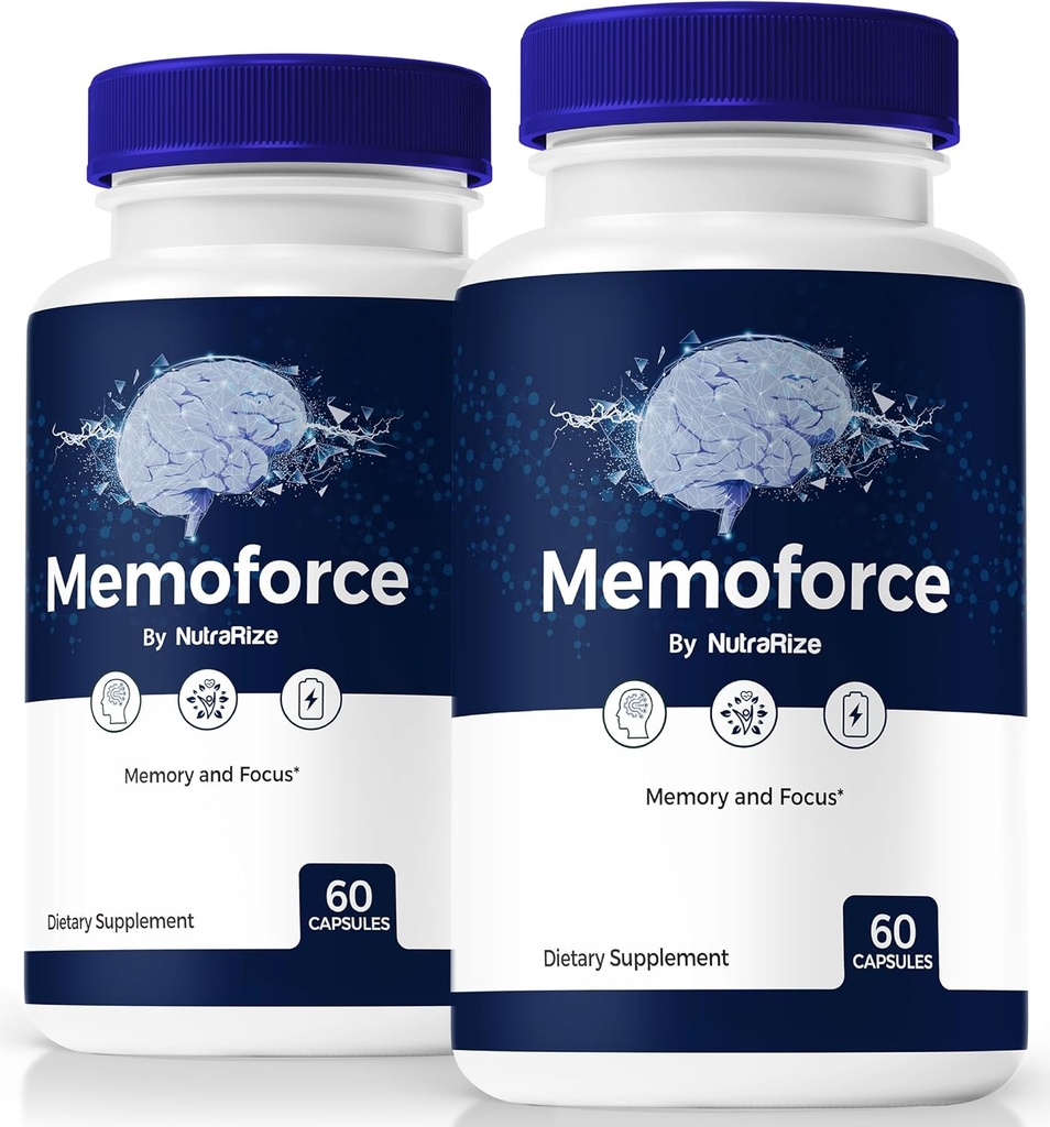 (2 Pack) Memo Force Pills, Lås din fulde potentiale med Memo Force Kapsler - Understøtter hukommelse, fokus og koncentration, For afbalanceret sundhed og funktion, officielle Memo Force Anmeldelser (120 Kapsler)