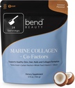 Bend Beauty Marine Collagen + Co- Faktorer; Kokosmel Flavored Collagen Pulver • 124; Hydrolyseret Collagen Supplement • 124; Fish Collagen Peptider + Silicon + C-vitamin • 124; Understøtter sund hud, hår og negle