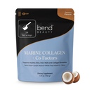 Bend Beauty Marine Collagen + Co- Faktorer; Kokosmel Flavored Collagen Pulver • 124; Hydrolyseret Collagen Supplement • 124; Fish Collagen Peptider + Silicon + C-vitamin • 124; Understøtter sund hud, hår og negle