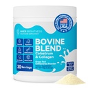 Kovine Colostrum & Collagen pulver til Gut Sundhed, immunforsvar, hårvækst & skønhed supplement, sukker gratis - IgG, Probiotika, B12-vitamin, C, D3 - Unflavored, 30 Serveringer