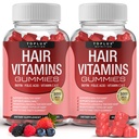 Hår Vitaminer Gummies Supplement - Hurtigere hårvækst Gummy 5000mcg biotin, folinsyre, C-vitamin & E, Support stærkere og tykkere hår, hud, negle, non-GMO, for mænd kvinder, 60 Berry Flavored Gummies