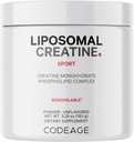 Kodeage Liposomal Creatin Powder supplement, Pure Creatin monohydrat 5000mg, Pre Workout & Post workouts - Unflavored Creatin, Mikroniseret Creatin Powder - Kreatinin til sport - 30 Servere
