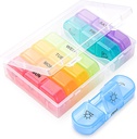 Ugentlig Pill Organizer 3 gange om dagen, Stor OAAO Daily Pill Box Case 7 Day Morning Noon Aften, Travel Medicine Organizer for Vitamin / Fish Oil / Pills / Supplements