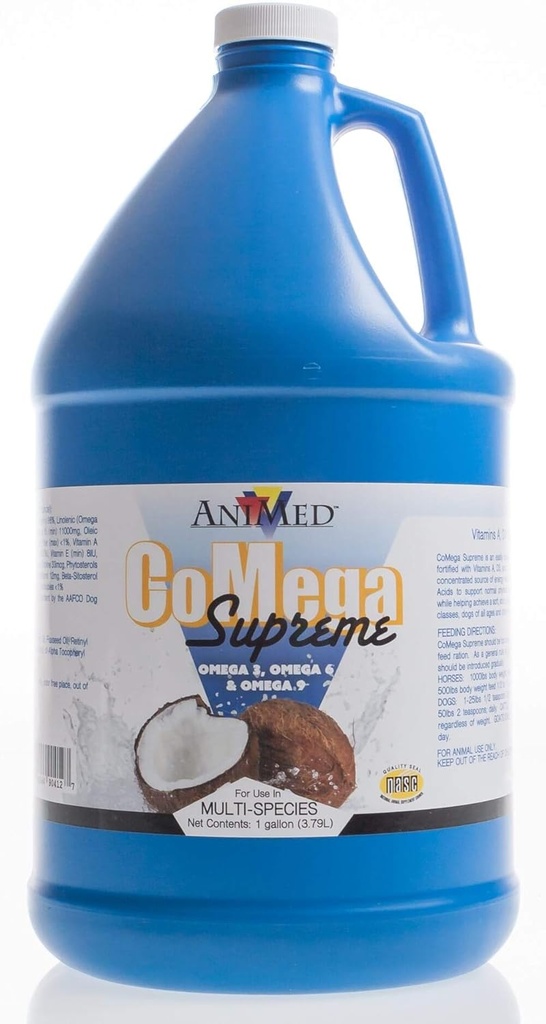 AniMed CoMega Supreme, 1 Gallon, Balanced Essential Fatty Acid Coat Supplement for Heste