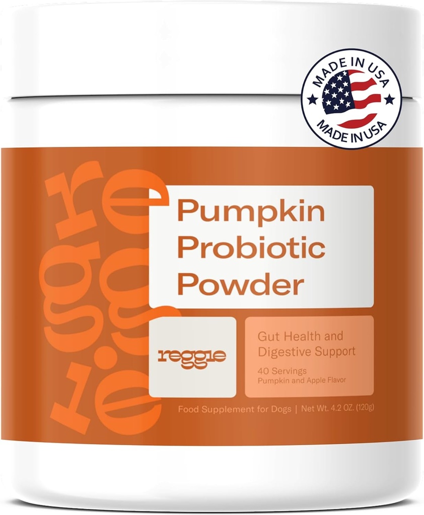 Reggie Pumpkin Probiotic Powder for Dogs against 124; 7- Strain Probiotics + Pumpkin for Gut Health, fordøjelse & afføring Consistency