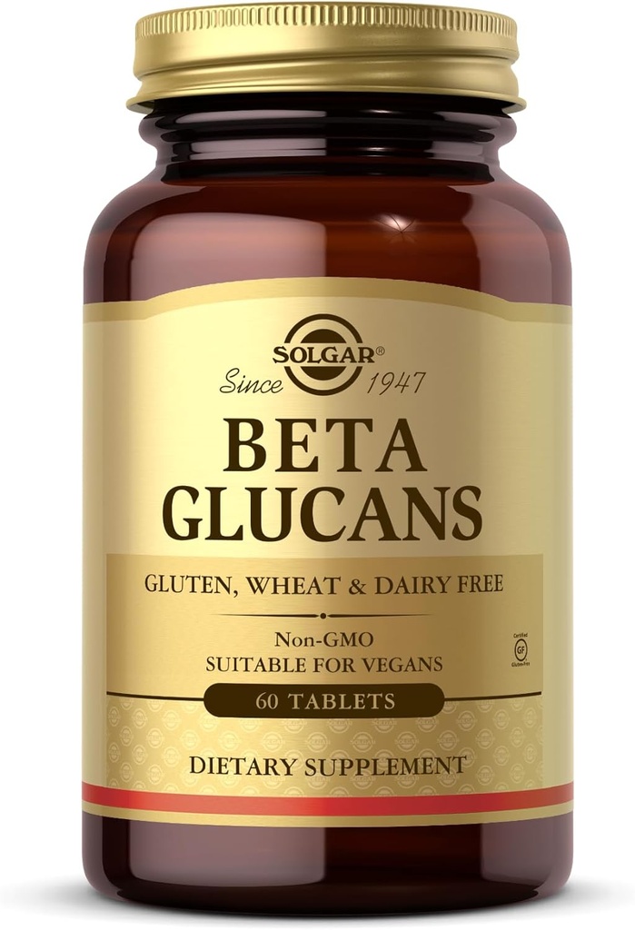 Solgar Beta Glucans - 60 Tablets - Non-GMO, Vegan, Gluten & Dairy Free - 60 Servings