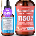 Magnesium Glycinat Væske, Triple Magnesium Complex Liquid Drop, Magnesium Taurat & Citrate Væske til voksne Rolig Stress Support, Muskel Afslapning, God søvn
