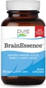 PURE VÆSENTLIGE ETIKER Brain Essence - Memory Supplement & Vitamin til mænd, Kvinder og voksne - Urtebooster til hukommelse, fokus, Clarity & Stress Relief - Bacopa Monnieri, Ashwagandha & mere (30 tabletter)