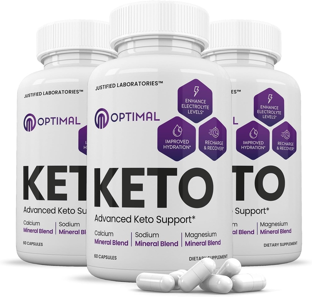 Justified Laboratories (3 Pack Optinal Max Keto Pills 1275MG Ny & Forbedret formel Indeholder Apple Cider Vinviron Extra Virgin Olivenolie Powder Green Tea Leaf 180 Kapsler