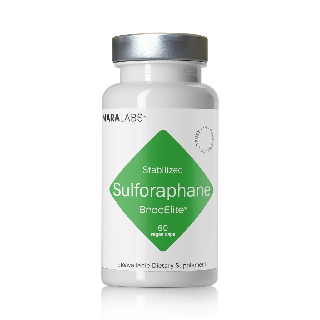 BrocElite Mara Labs Plus | Stabilized Broccoli Sulforaphane Supplement | Glyphosate Residue Free Certified – Third-Party Tested | 60 Vegan Capsules