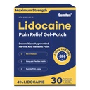 Sumifun 4% Lidocain Pain Relief Patches 30 Tæl maksimal styrke Nummerering Gel Patch til Tilbage Knee Neck fælles Ache Muskel ømhed Topical Analygesic FSA eller HSA Støtteberettiget