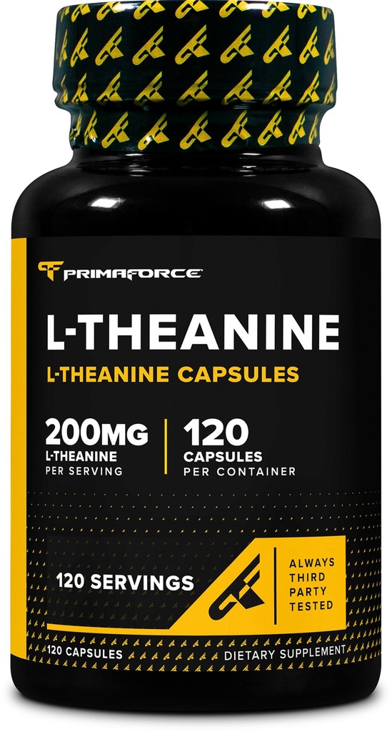 Primaforce L- Theanin- kapsler (120 kapsler, 200mg L- Theanin Per Serving) - Theanin Aminosyretilskud