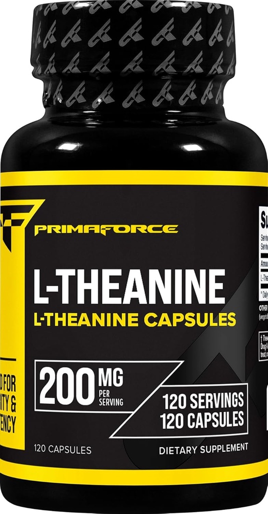 Primaforce L- Theanin- kapsler (120 kapsler, 200mg L- Theanin Per Serving) - Theanin Aminosyretilskud
