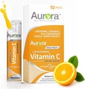 Aurora Nutrascience Mega- Pack Liposomal C-vitamin, immunforsvar, 3 000 mg per servering, Vegan, Gluten Free, Non- GMO, 10 enkeltpakninger, Orange