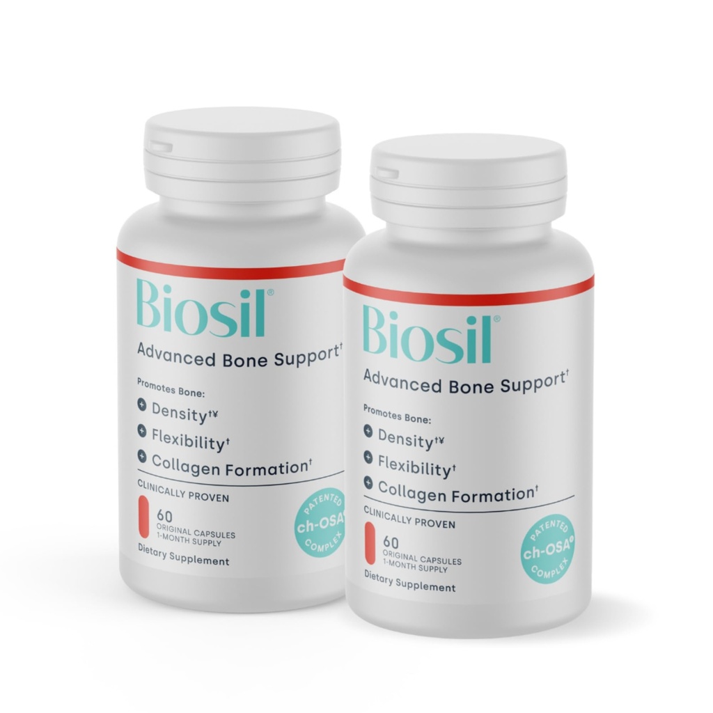 Biosil Bone Collagenizer Ultra - 60 Veggie Capsules, Pack of 2 - with Patented ch- OSA Complex + Cholin, Inositol, MK7 & Vitamin B12 - GMO Free - 60- Day Supply