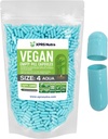 XPRS Nutra størrelse 4 Tomme kapsler - 1000 Greve små tomme Vegansk kapsler - selv vegetabilsk kapsel påfyldning - Fyldelig Do- It- Yourself Veggie Pill Caps til kosttilskud (Aqua)