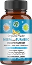 Organic Veda Neem & Gurkemeje kapsler med Amla Frugt, Tulsi, Holy Basilikum, Black Pepper Extract - immunsupport kosttilskud - øger sund klar hud & cellulær forsvar - 120 Veganske kapsler