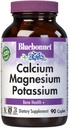 Bluebonnet Calcium Magnesium Kalium Supplement for kvinder & mænd - understøtter sunde knogler - Calcium 1000mg Mineral Supplement Chelate Form - Non-GMO, Vegan, Gluten- Free - 90 kapsler