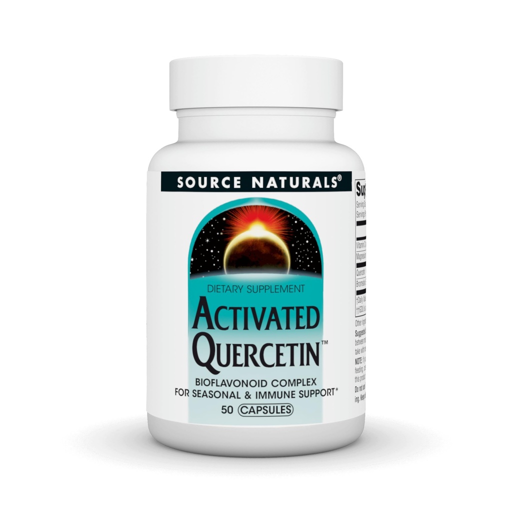 Source Naturals Aktiveret Quercetin, Bioflavanoid Complex, for Sæson- og immunstøtte - 50 kapsler