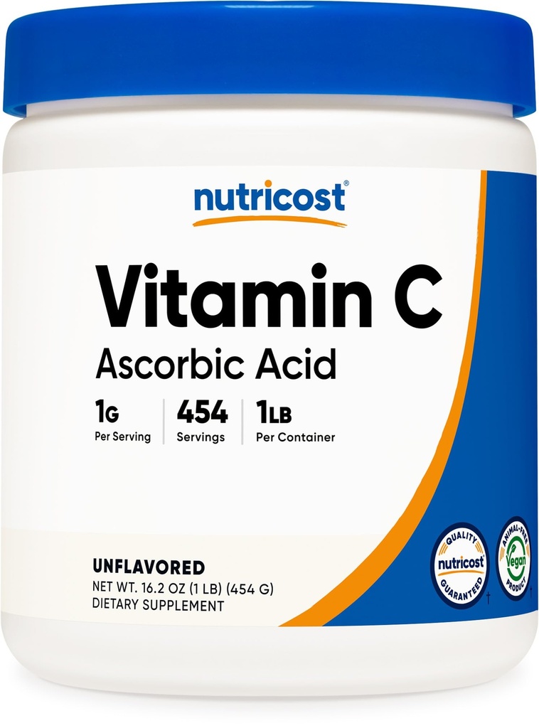Nutricost Pure Ascorbinsyre Pulver (C-vitamin) 1LB