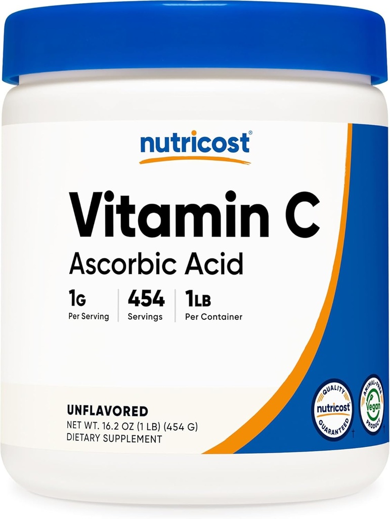 Nutricost Pure Ascorbinsyre Pulver (C-vitamin) 1LB