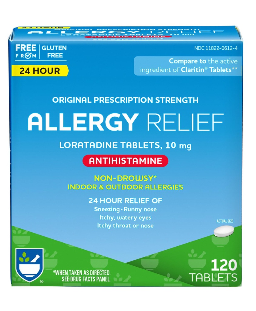 Rite Aid 24 Hour Loratadine 10 mg Allergy Relief Tablets, 10mg - 120 Grev
