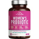 Kvindeprobiotika, 120 billioner & 32 Spor med tranebær, Prebiotika & fordøjelsesenzymer, Gut, Vaginal & Urinary Tract Support, 30 forsinkede frigivelseskapsler