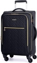 BAGSMART Carry On Bagage 20 tommer, Softside Expandable Suitcase med spinner hjul, Bagage 22x14x9 Airline Godkendte rullende Lightweight Suitcases for kvinder Mænd, Compact Carry- On (Sort)