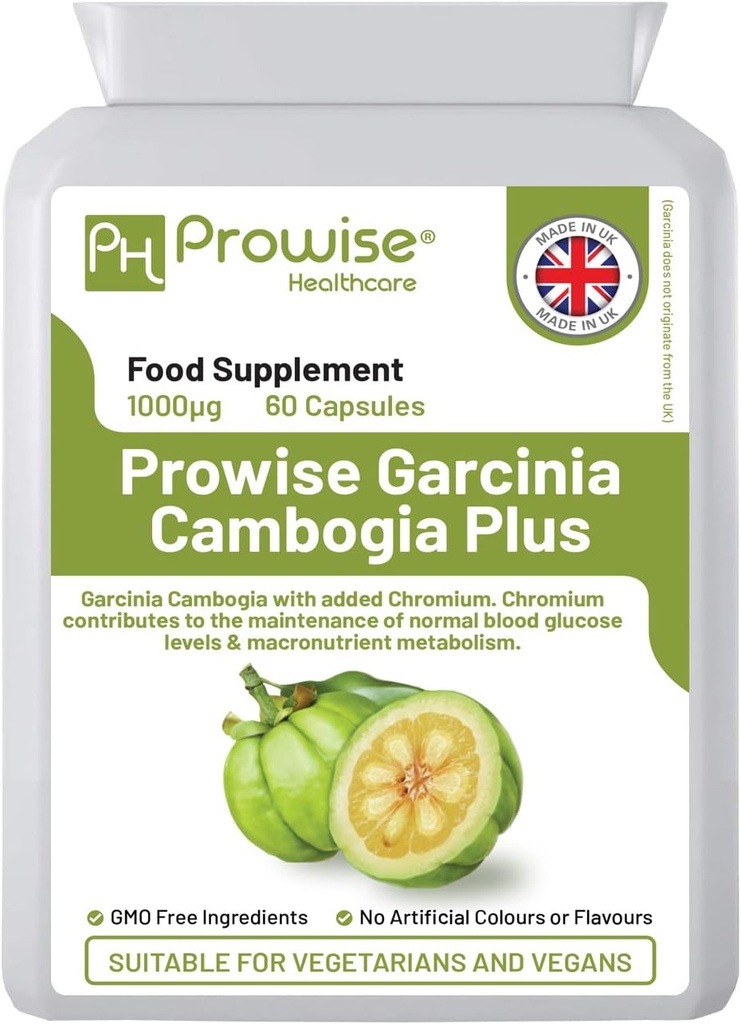 Garcinia Cambogia 1000mg 60 Kapsler - UK Manufactured Standarder af Provis Healthcare - Egnet til vegetarer & Veganere