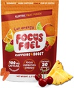 FocusFuel Energy Chews - Fruit Punch Flavor (15 Servere) - 100mg Koffein + L- Theanine + B12, Magnesium - Boost Focus & Energy - Ingen Crash eller Jitters