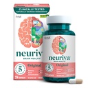 NEURIVA Original Decafeteret klinisk testet Nootrop Brain supplement til hukommelse, fokus & koncentration, NeuroFactor & Phosphatidylserin, 28ct kapsler