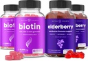 NutraChamps Biotin Gummies (2 Pack) og Elderberry Gummies (2 Pack) 4 Pack Bundle